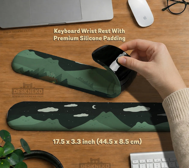 Ergonomic mountain mousepad and keyboard wrist rest