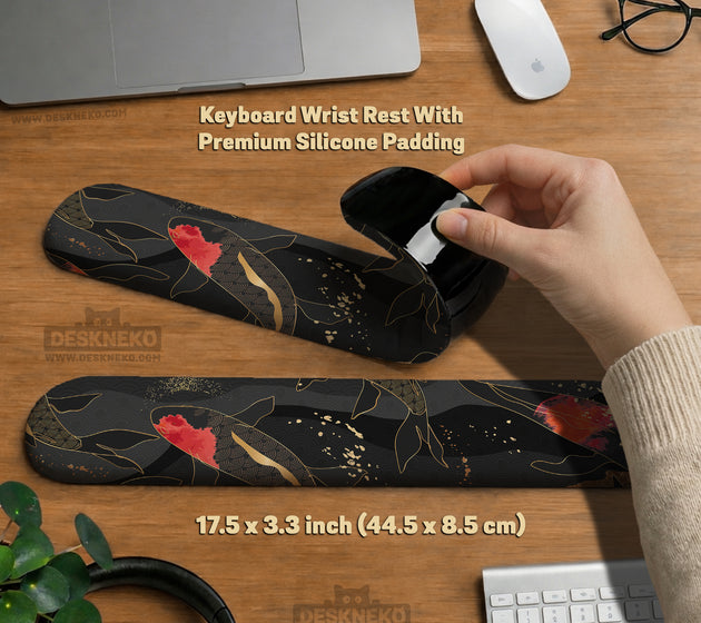 Koi fish art ergonomic mousepad & wrist rest