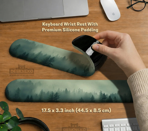Forest green ergonomic mousepad & wrist rest