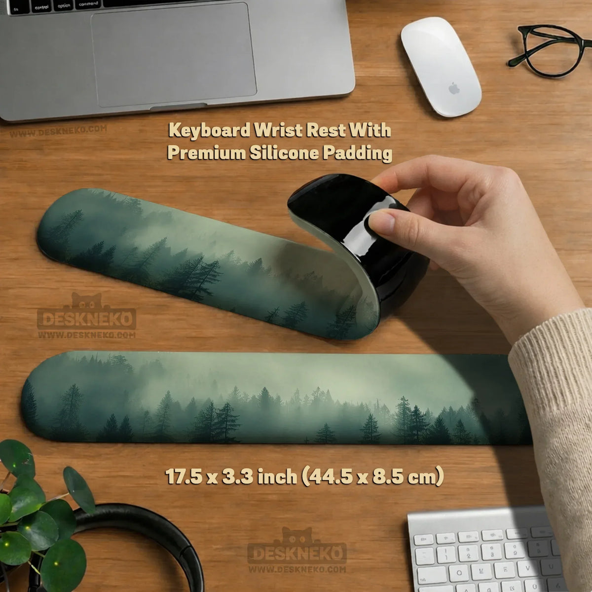 Forest green ergonomic mousepad & wrist rest