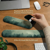 Forest green ergonomic mousepad & wrist rest