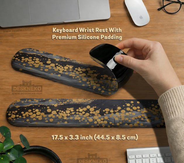 Gold ergonomic mousepad with wrist rest