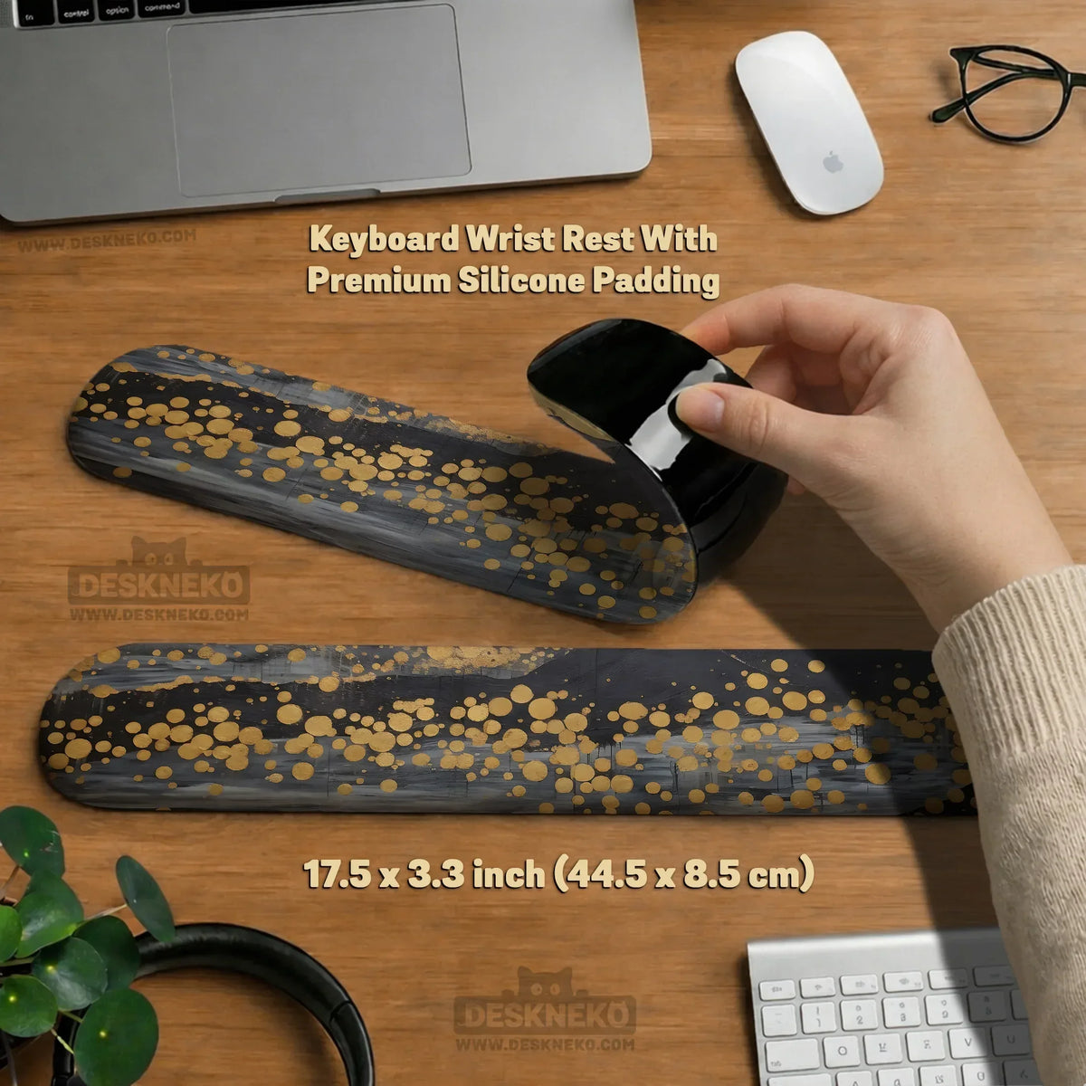 Gold ergonomic mousepad with wrist rest