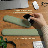 Sage green ergonomic mousepad with wrist support for desk