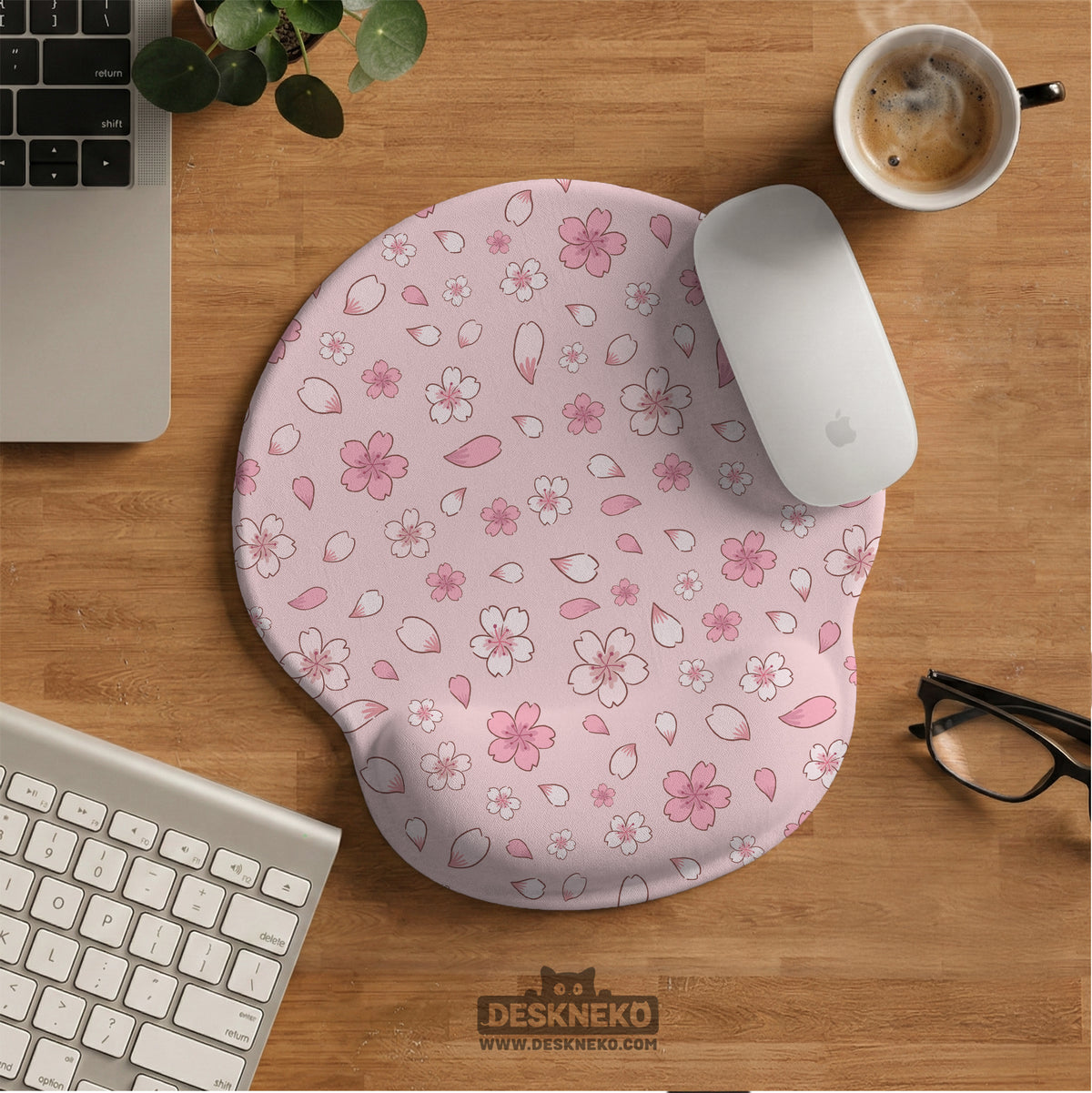 Pink cherry blossom wrist rest