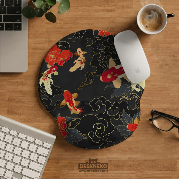 Koi Fish Ergonomic Mousepad Set - Deskneko