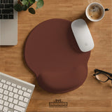 Ergonomic mahogany mousepad with wrist rest for office and gaming