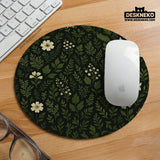 Botanical ergonomic mousepad with wrist rest for cozy desk setup