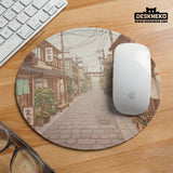 Beige japandi desk mat mousepad