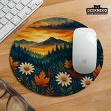 Sunset forest mountain desk mat