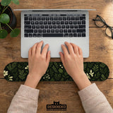 Botanical ergonomic mousepad with wrist rest for cozy desk setup