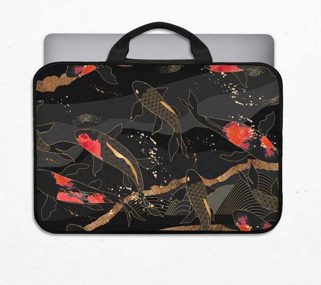 Koi waves laptop sleeve