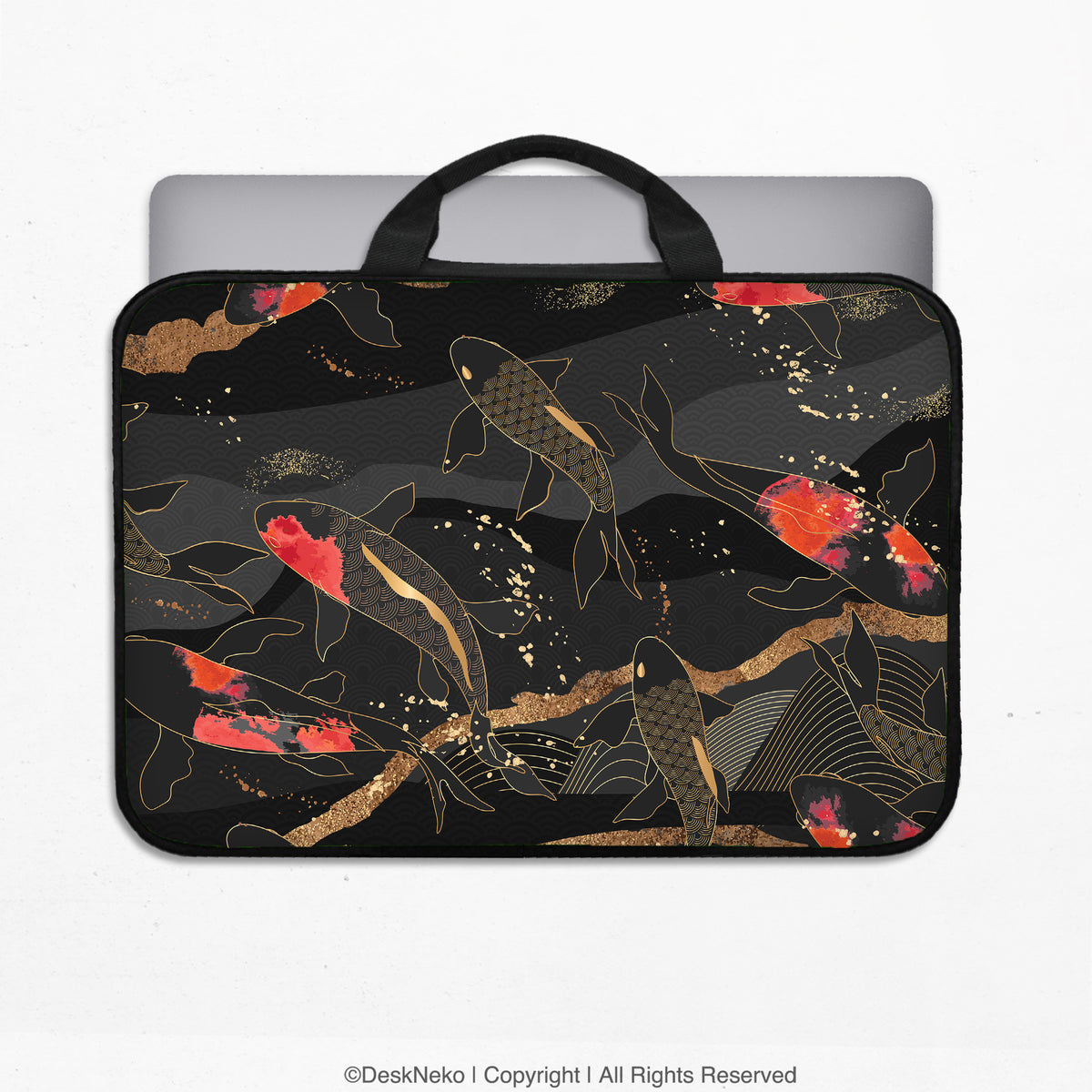 Koi waves laptop sleeve
