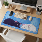 Blue anime aesthetic desk mat mousepad