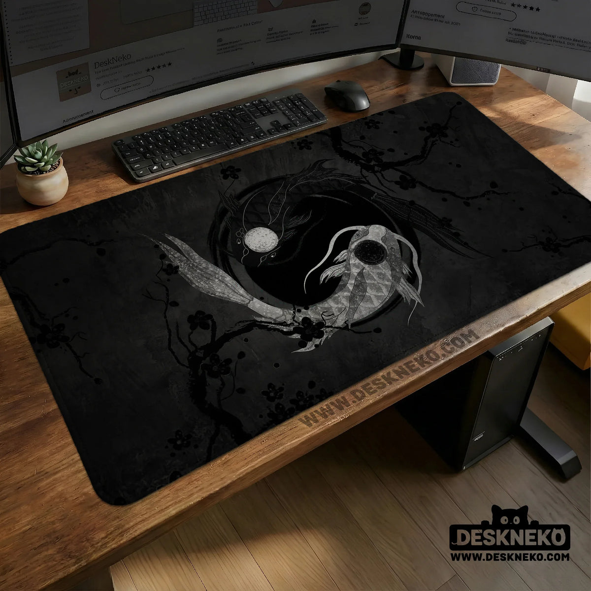 Yin yang koi deskmat