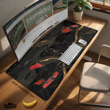Koi fish art desk mat mousepad