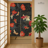 Japanese koi fish noren door curtain room divider