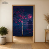 Dark sakura noren door curtain