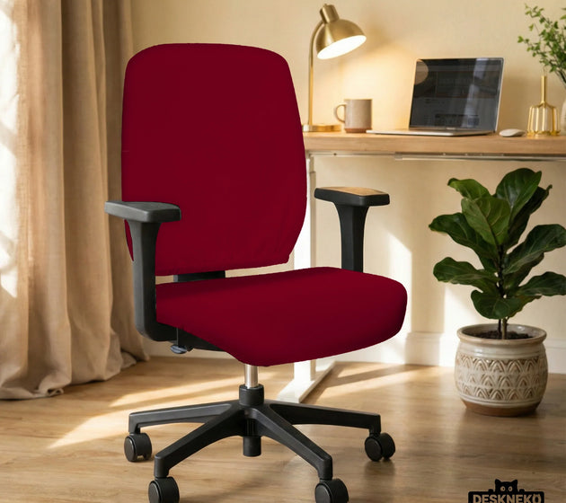 Burgundy office chair cover for desk chairs and home offices