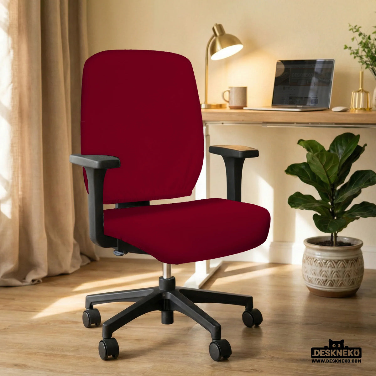 Burgundy office chair cover for desk chairs and home offices