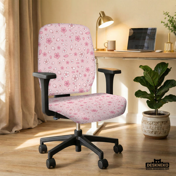Sakura Blossom Desk Chair Cover - Chair Covers - Deskneko - Desk Chair Covers