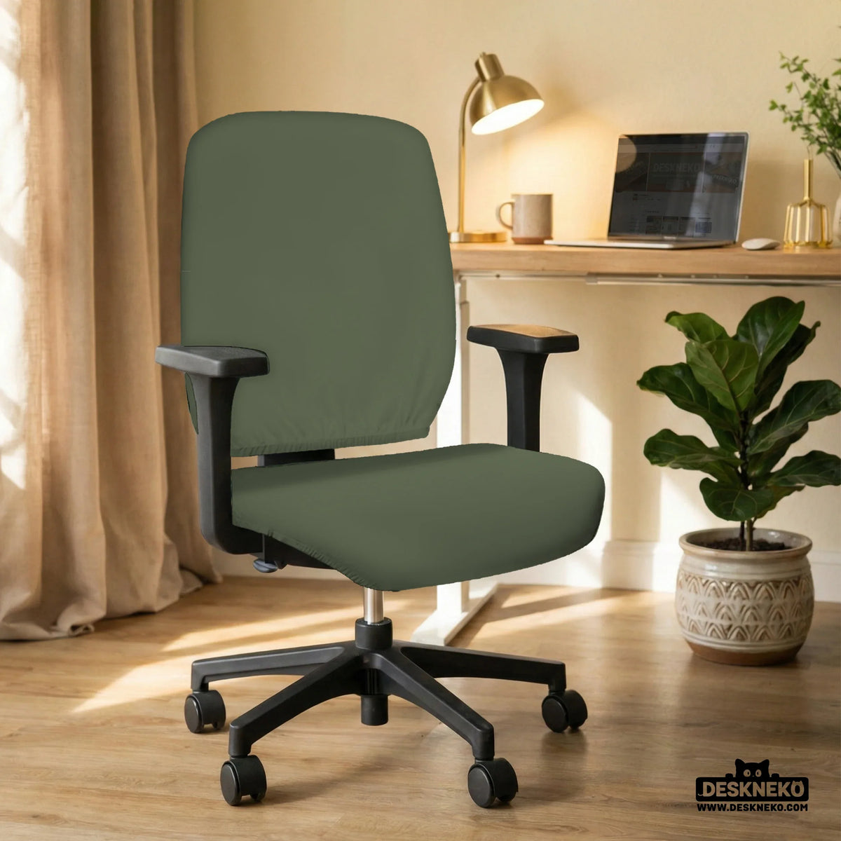 Warm forest green office chair cover