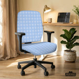 Blue gingham desk chair cover
