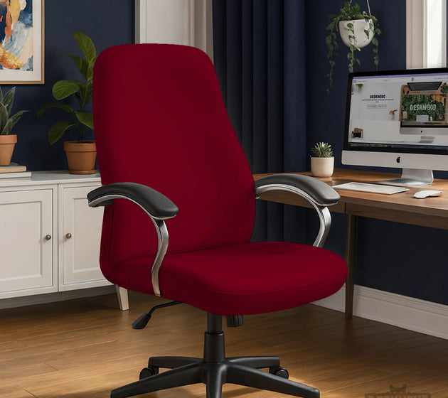 Burgundy office chair cover for desk chairs and home offices