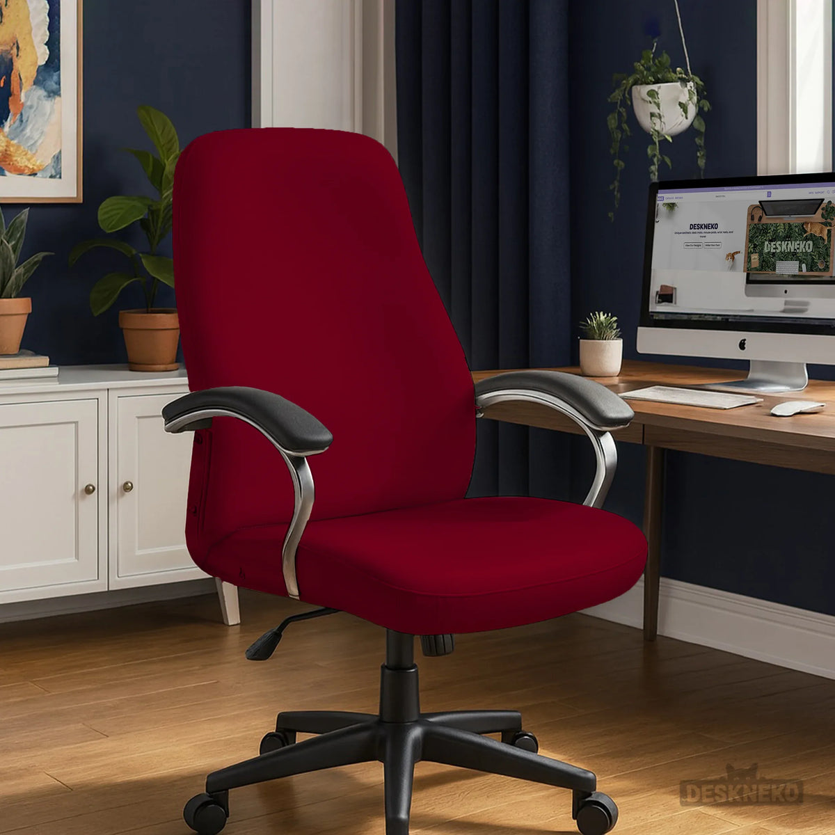 Burgundy office chair cover for desk chairs and home offices