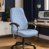 Blue gingham desk chair cover