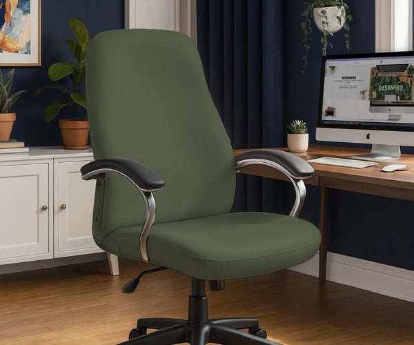 Warm Forest Green Office Chair Cover - Deskneko
