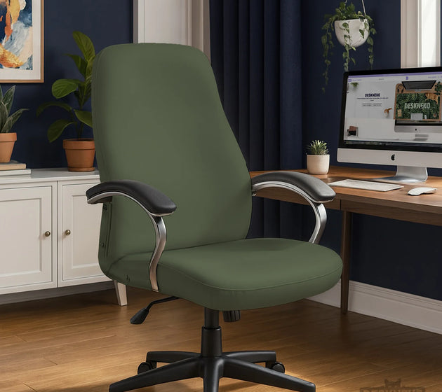 Warm forest green office chair cover