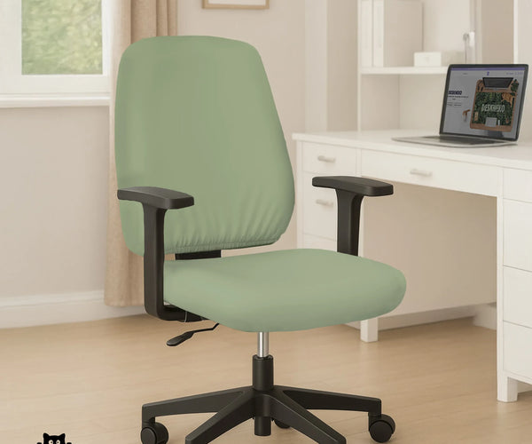Soft Sage Green Office Chair Cover - Deskneko
