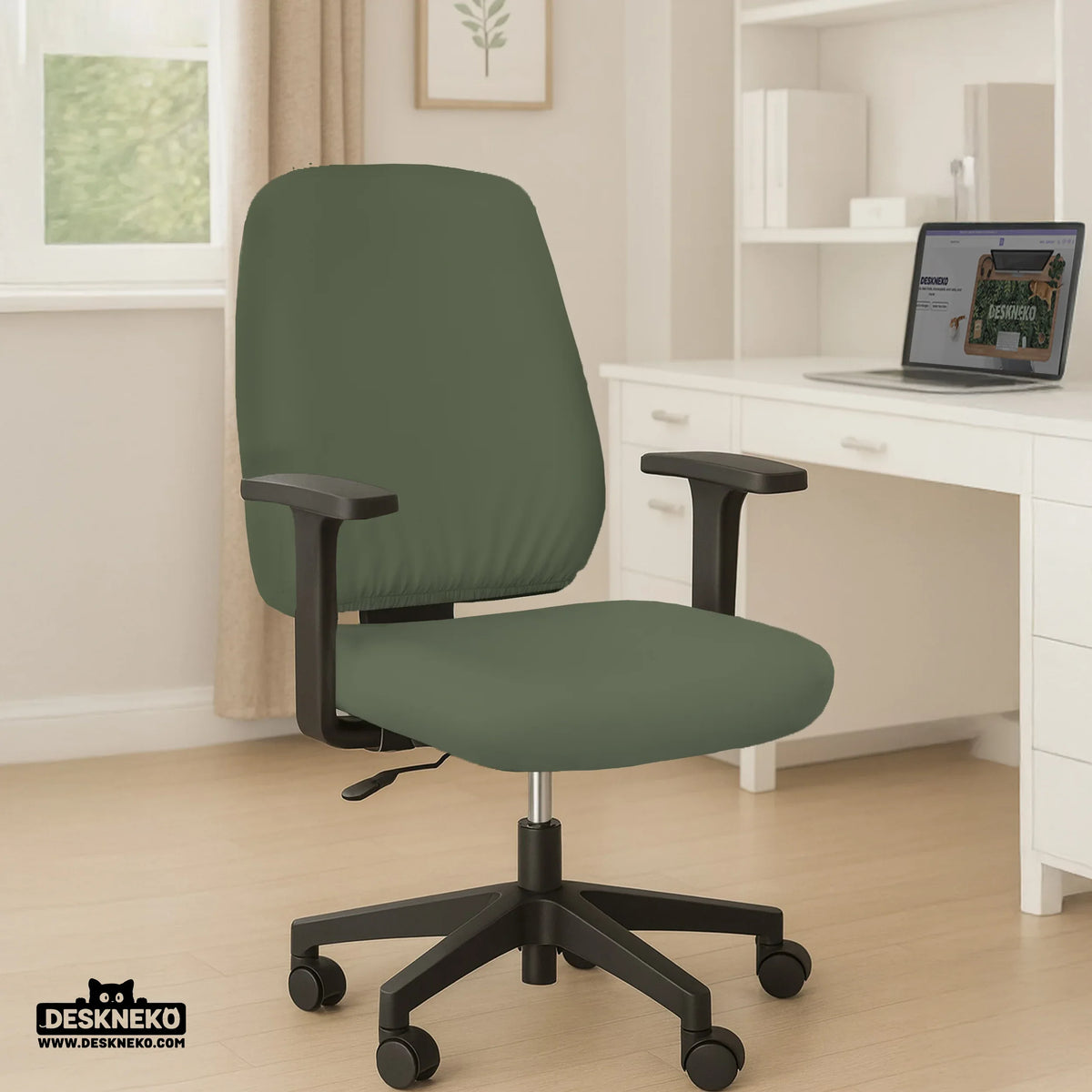 Warm forest green office chair cover