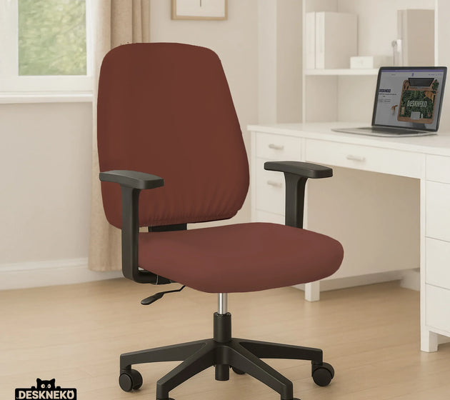 Mahogany brown desk chair cover