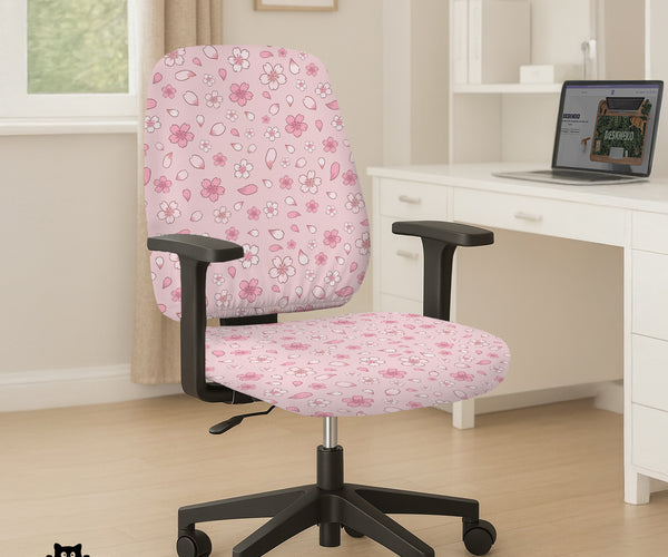 Sakura Blossom Desk Chair Cover - Chair Covers - Deskneko - Desk Chair Covers