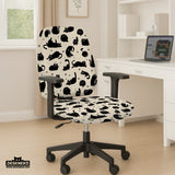 Black cat desk chair cover