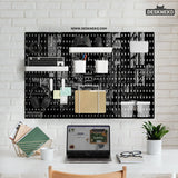 Tokyo night pixel pegboard organizer, cyberpunk wall storage