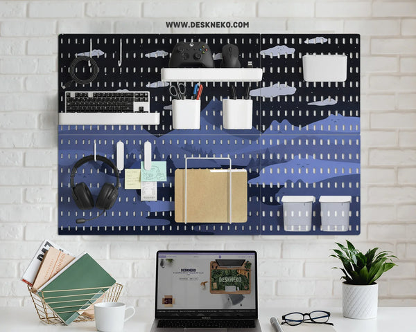 Navy Cat Hills Pegboard Organizer Set with Accessories - Deskneko