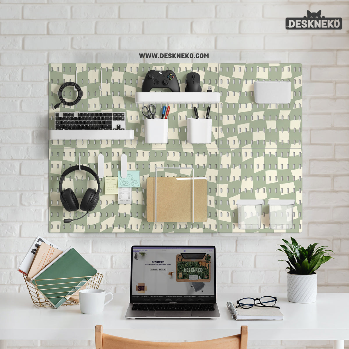 Green checker pegboard