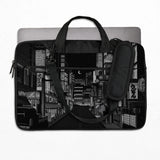 Tokyo night pixel laptop sleeve & bag – monochrome cyberpunk case
