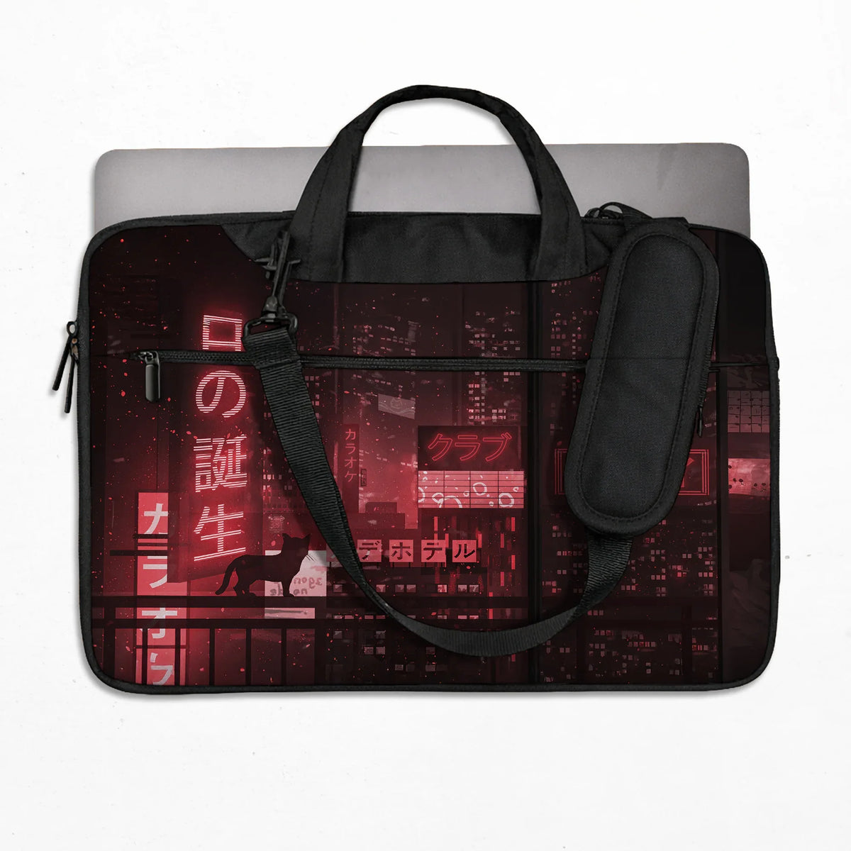 Red cyberpunk laptop sleeve & bag