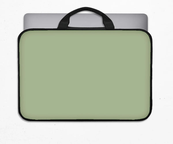 Sage Green Laptop Bag with Shoulder Strap & Handle - Deskneko