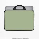 Sage green laptop bag with shoulder strap & handle