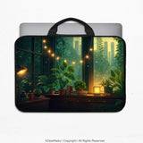 Cozy green window laptop sleeve & bag