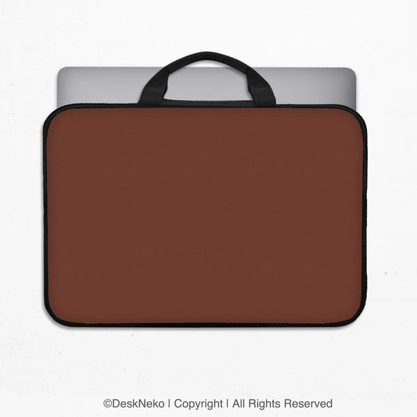 Mahogany Laptop Sleeve & Bag, Minimalist Brown Protective Work Case - Deskneko