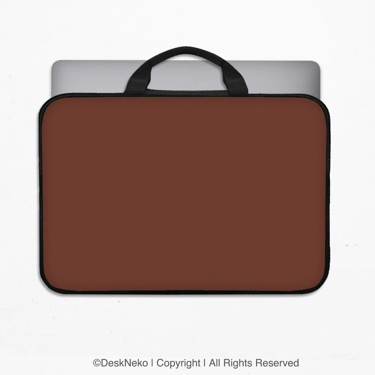Mahogany laptop sleeve & bag, minimalist brown work case