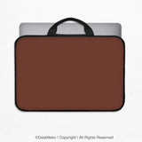 Mahogany laptop sleeve & bag, minimalist brown work case