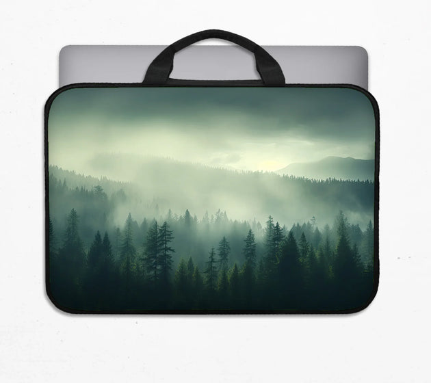 Misty forest nordic laptop sleeve