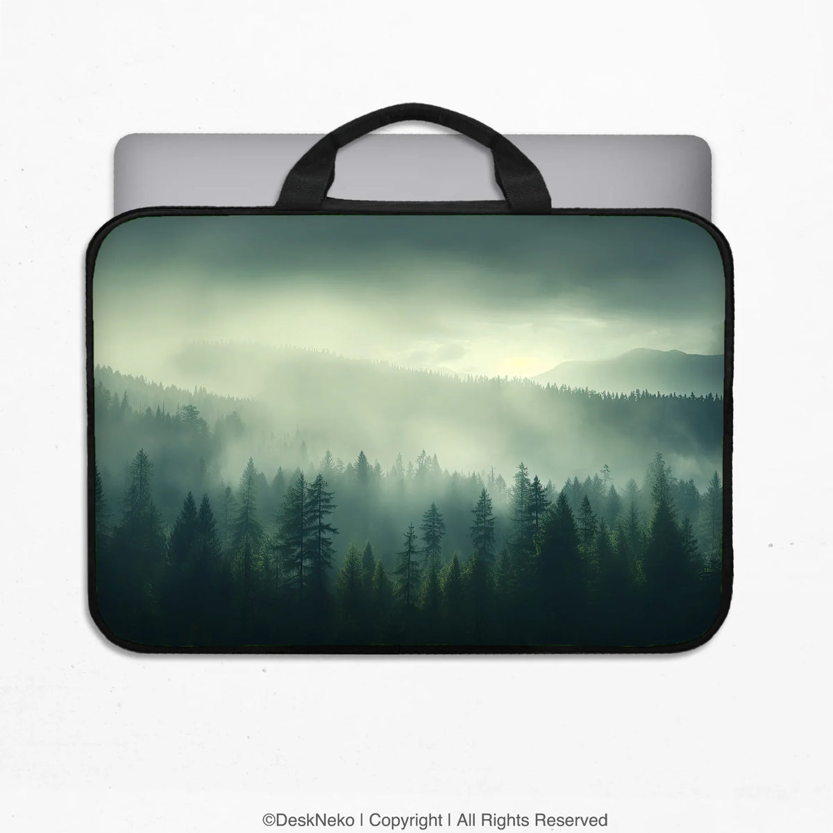 Misty forest nordic laptop sleeve